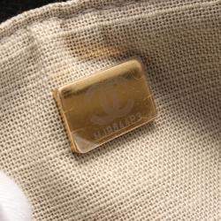 Pre Owned Chanel Deauville Shoulder Bag Canvas Leather Navy