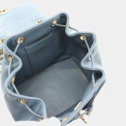 Pre Owned حقيبة ظهر شانيل ماتلاسي لامبسكين (جلد الغنم) زرقاء