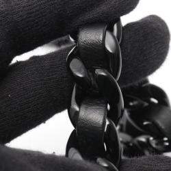 Pre Owned حقيبة شانييل كتف صغيرة ماتلاس جلد خراف أسود