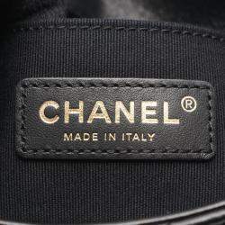 Pre Owned حقيبة شانييل كتف صغيرة ماتلاس جلد خراف أسود