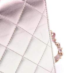 مملوكة مسبقًا حقيبة كتف شانيل ماتيلسي جلد الخروف وردية وذهبية