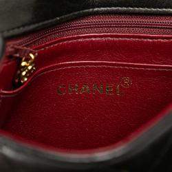 Pre Owned Chanel Matelasse Coco Mark Chain Shoulder Bag In Black Lambskin