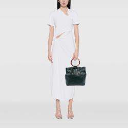 مملوكة مسبقًا Chanel Green CC Lambskin Tortoise Ring Drawstring Tote