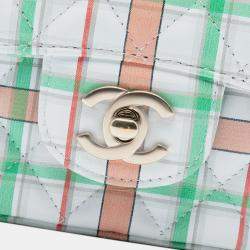 Pre Owned Chanel Green Mini Rectangular Classic Printed Calfskin Single Flap