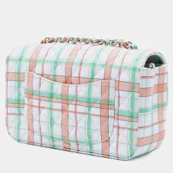 Pre Owned Chanel Green Mini Rectangular Classic Printed Calfskin Single Flap