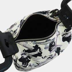 Pre Owned حقيبة شانيل كو كو إيرلاين قماش مطبوع أبيض أسود