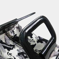 Pre Owned حقيبة شانيل كو كو إيرلاين قماش مطبوع أبيض أسود