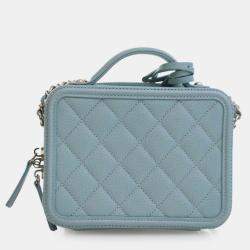 مملوكة مسبقًا Chanel Blue Small Caviar CC Filigree Vanity Case