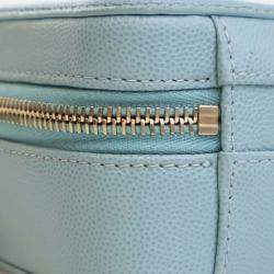 مملوكة مسبقًا Chanel Blue Small Caviar CC Filigree Vanity Case