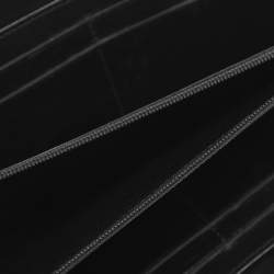 Pre Owned Chanel CC Black Quilted Coated Tweed Zip Around Wallet