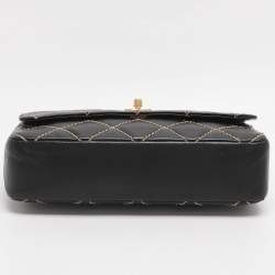 مملوكة مسبقًا Chanel Black Wild Stitch Surpique Quilted Leather Bag