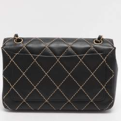 مملوكة مسبقًا Chanel Black Wild Stitch Surpique Quilted Leather Bag