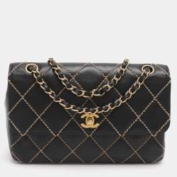 مملوكة مسبقًا Chanel Black Wild Stitch Surpique Quilted Leather Bag