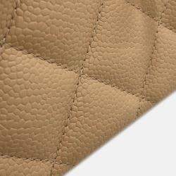 Pre Owned Chanel Matelasse Chain shoulder Bag Beige Caviar Leather Size 30