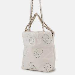 مملوكة مسبقًا حقيبة كتف شانيل شانيل 22 بسلسلة وكوكو لكمة جلد عجل لامع أبيض حجم صغير