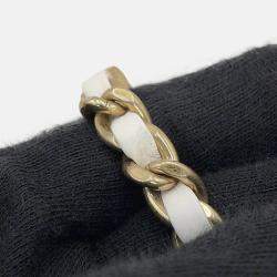 مملوكة مسبقًا حقيبة كتف شانيل شانيل 22 بسلسلة وكوكو لكمة جلد عجل لامع أبيض حجم صغير