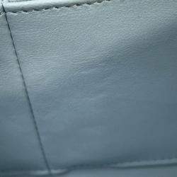 Pre Owned Chanel Matelasse W Flap Chain shoulder Bag Light Blue Caviar Leather Size 25