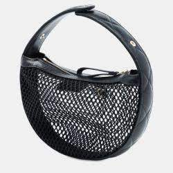 Pre Owned حقيبة شانيل هوبي شبك دائري CC صغير أسود