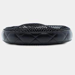 Pre Owned حقيبة شانيل هوبي شبك دائري CC صغير أسود