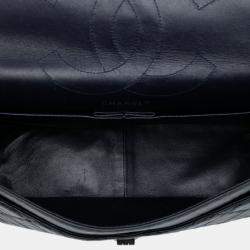 Pre Owned حقيبة شانيل فلاپ مزدوجة 2.55 ريإيشو جلد عجول معتق أزرق 227