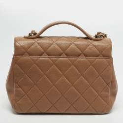 Pre Owned حقيبة شانيل بيج كافيار جلد مبطن بغطاء للأعمال التجارية