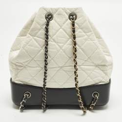 مملوكة مسبقًا Chanel Gabrielle Mini White/Black Aged Leather Mini Backpack