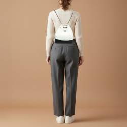 مملوكة مسبقًا Chanel Gabrielle Mini White/Black Aged Leather Mini Backpack