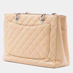 Pre Owned Chanel Brown Caviar Grand Shopping Tote