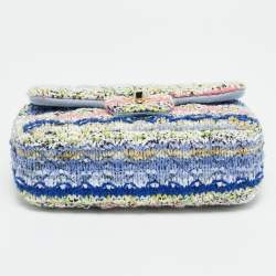 Pre Owned حقيبة شانيل ميني كلاسيك تويد وردي مبطن بقلاب