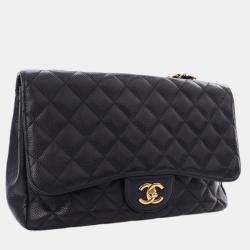 مملوكة مسبقًا Chanel Black Jumbo Classic Caviar Single Flap
