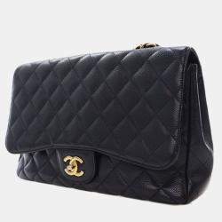 مملوكة مسبقًا Chanel Black Jumbo Classic Caviar Single Flap