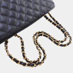 مملوكة مسبقًا Chanel Black Jumbo Classic Caviar Single Flap