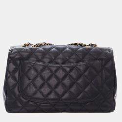مملوكة مسبقًا Chanel Black Jumbo Classic Caviar Single Flap