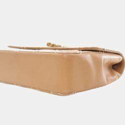 Pre Owned Chanel Brown Medium CC Quilted Calfskin Wild Stitch Flap