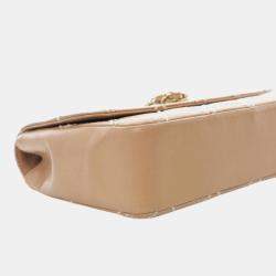 Pre Owned Chanel Brown Medium CC Quilted Calfskin Wild Stitch Flap