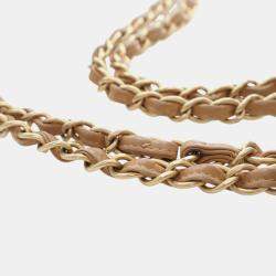 Pre Owned Chanel Brown Medium CC Quilted Calfskin Wild Stitch Flap