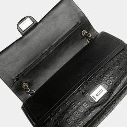Pre Owned Chanel 2.55 Unlimited Double Flap Chain Shoulder Bag Handbag Black Leather