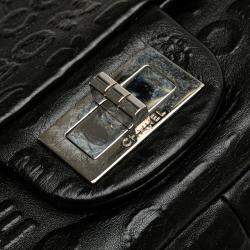 Pre Owned Chanel 2.55 Unlimited Double Flap Chain Shoulder Bag Handbag Black Leather