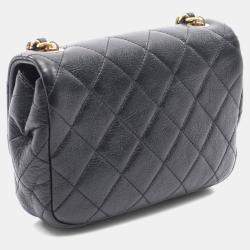 Pre Owned Chanel Matelasse Shoulder Bag Leather Black