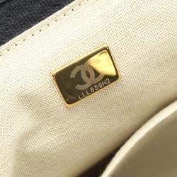 Pre Owned Chanel Deauville Small Tote Bag Canvas And Leather Black