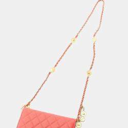 مملوكة مسبقًا حقيبة شانيل ماتلاس كتف من جلد العجل أحمر