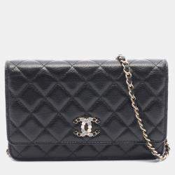 مملوكة مسبقًا Chanel Matelasse Shoulder Bag In Grained Calfskin Leather Black