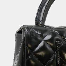 مملوكة مسبقًا Chanel Matelasse Handbag Black Patent Leather