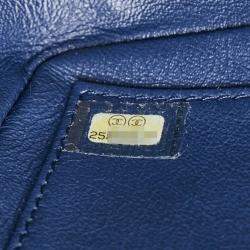 Pre Owned حقيبة كتف شانيل سي سي فيلجري كوكو مارك بنقشة الثعبان بسلسلة من التويد الأزرق الداكن والجلد