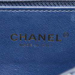 Pre Owned حقيبة كتف شانيل سي سي فيلجري كوكو مارك بنقشة الثعبان بسلسلة من التويد الأزرق الداكن والجلد