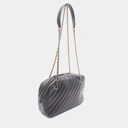 مملوكة مسبقًا حقيبة كتف شانيل كوكو مارك جلد أسود