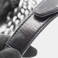 Pre Owned Chanel Boy Chanel Small Shoulder Bag Leather Lambskin Sheepskin Black