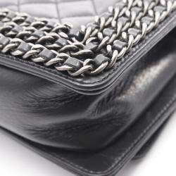 Pre Owned Chanel Boy Chanel Small Shoulder Bag Leather Lambskin Sheepskin Black