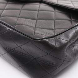 Pre Owned حقائب الكتف شانيل سوداء ميتالاسيه جلد الخروف والضأن 30 رفرف فردي