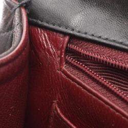 Pre Owned حقائب الكتف شانيل سوداء ميتالاسيه جلد الخروف والضأن 30 رفرف فردي